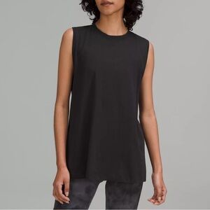 Lululemon All Yours Boyfriend Tank Top Size 6 Black Pima Cotton